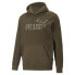 Фото #1 товара Puma Essential Elevated Polarfleece Logo Pullover Hoodie Mens Green Casual Outer