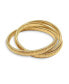 ფოტო #1 პროდუქტის Three Strand Omega Snake Cobra Wide Bangle Twisted Bracelet Bands Set Interlocking Flexible Stretch Bracelets for Women Gold Plated Stainless Steel Fits 8 to 8.5 inches Wrist