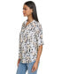 Фото #10 товара Women's Whimsical-Print Roll-Tab Button-Front Top