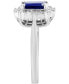 ფოტო #4 პროდუქტის EFFY® Sapphire (1-1/2 ct. t.w.) & Diamond (1/10 ct. t.w.) Halo Ring in 14k White Gold