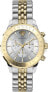 Фото #1 товара Versace Chrono Signature Uhr Silber Gold Stahl Silber Zifferblatt 44mm VEV600519