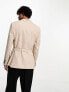 Фото #7 товара ASOS DESIGN skinny belted blazer in taupe in micro texture