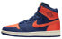 Кроссовки Nike Air Jordan 1 Retro High Blue Void Turf Orange (W) (Оранжевый, Синий)