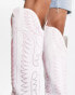 ASOS DESIGN Chester contrast stitch western knee boot in white