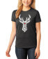 ფოტო #1 პროდუქტის Women's Premium Blend Santa's Reindeer Word Art T-shirt