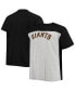 Фото #1 товара Men's Black and Heathered Gray San Francisco Giants Big and Tall Colorblock T-shirt