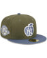 Фото #1 товара Men's Olive, Blue New York Yankees 59FIFTY Fitted Hat