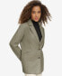 ფოტო #3 პროდუქტის Women's Single-Breasted Faux-Leather Blazer