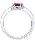 Lab-Grown Sapphire (1 ct. t.w.) & Lab-Grown White Sapphire (1/6 ct. t.w.) Double Stone Ring in Sterling Silver (Also in Lab-Grown Emerald & Lab-Grown Ruby)