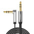 Kabel przewód płaski kątowy audio AUX 3.5mm minijack 0.5m czarny - фото #2