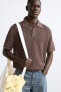 Textured open-knit polo shirt