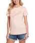 ფოტო #1 პროდუქტის Women's Cotton Lace-Logo Short-Sleeve Easy T-Shirt