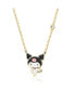 Фото #1 товара Sanrio Yellow Gold Plated Crystal Kuromi Necklace - 18'' Chain, Officially Licensed Authentic