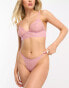 Фото #8 товара ASOS DESIGN Paris eyelash lace strappy thong in pink