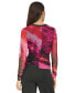Фото #2 товара Топ с длинным рукавом DKNY женщинам рубашка с принтом на сетке