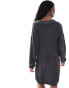 Glamorous collar detail oversized jumper dress in charcoal marl knit