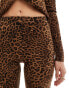 Bershka knitted wide leg trousers co-ord in leopard print