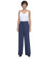 Фото #1 товара Petite High Rise Pinstripe Wide-Leg Pants