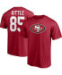 Фото #1 товара Men's George Kittle Scarlet San Francisco 49ers Player Icon Name and Number T-shirt
