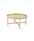Фото #2 товара Mithea Coffee Table, Oak Table Top & Gold Finish