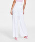 Фото #2 товара Women's Button-Front Wide-Leg Pants, Created for Macy's