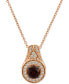 Фото #1 товара Le Vian chocolate Diamond (3/8 ct. t.w.) & Vanilla Diamond (3/8 ct. t.w.) Halo 18" Pendant Necklace in 14k Rose Gold