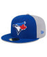 Кепка New Era мужская с защитой от солнца "Toronto Blue Jays 59Fifty" черно-голубая Royal Gray, 7 1/2 - фото #2