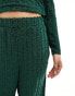 Фото #8 товара Pieces textured wide leg trousers co-ord in green