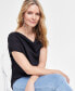 ფოტო #4 პროდუქტის Women's Satin-Front Top, Created for Macy's