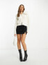 NA-KD x Moa Mattsson knitted cardigan with faux fur in cream