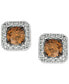 ფოტო #5 პროდუქტის Chocolatier® Diamond (3/4 ct. t.w.) Halo Stud Earrings in 14k White Gold, Rose Gold or Yellow Gold.