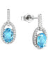 Peridot (1-5/8 ct. t.w.) & Diamond (1/5 ct. t.w.) Halo Drop Earrings in 14k Gold