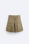 Denim cargo bermuda shorts