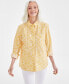 Фото #1 товара Women's Cotton Poplin Printed Button Shirt, Created for Macy's
