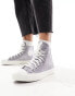 Фото #3 товара Converse Chuck Taylor All Star Hi glitter trainers in silver