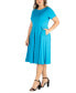 Фото #4 товара Plus Size Short Sleeve Midi Dress with Pockets