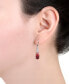 ფოტო #9 პროდუქტის Pave Two Tone Crystal Teardrop Earrings Set in Sterling Silver. Available in Clear and Blue, Clear and Black, Clear and Pink or Clear and Red