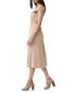 Women's Asymmetric-Neck Shirred Midi Dress