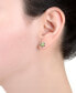 ფოტო #2 პროდუქტის Green Crystal Turtle Stud Earrings (3/8") in Sterling Silver