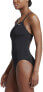 Фото #3 товара Nike 169897 Womens Crisscross Back Solid One Piece Swimsuits Black Size 22