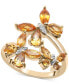 Кольцо Macy's Citrine Butterfly Bypass Gold-plated Silver