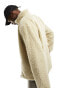 Weekday Paulo fleece zip through jacket in off-white