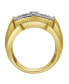 Фото #5 товара Banner of Bling Natural Certified Diamond 1.24 cttw Round Cut 14k Yellow Gold Statement Ring for Men