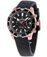 ფოტო #2 პროდუქტის Men's Skipper Dual Time Zone Black Silicone Strap Watch 44mm, Created for Macy's