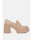 ფოტო #2 პროდუქტის Elspeth Womens Heeled Platform Leather Loafers