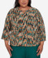 ფოტო #1 პროდუქტის Plus Size Emerald Isle Chenille Vertical Texture Top