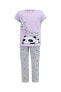 Фото #1 товара Kız Çocuk Panda Baskılı Pijama Takımı