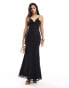 ASOS DESIGN cowl neck maxi dress with seam detail in black