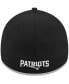 Фото #4 товара Men's Black New England Patriots Flawless Stripe 39THIRTY Flex Hat
