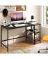 55" Modern Industrial Style Study Writing Desk with 2 Storage Shelves